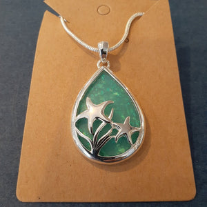 NEW Necklace - Starfish Aqua Resin