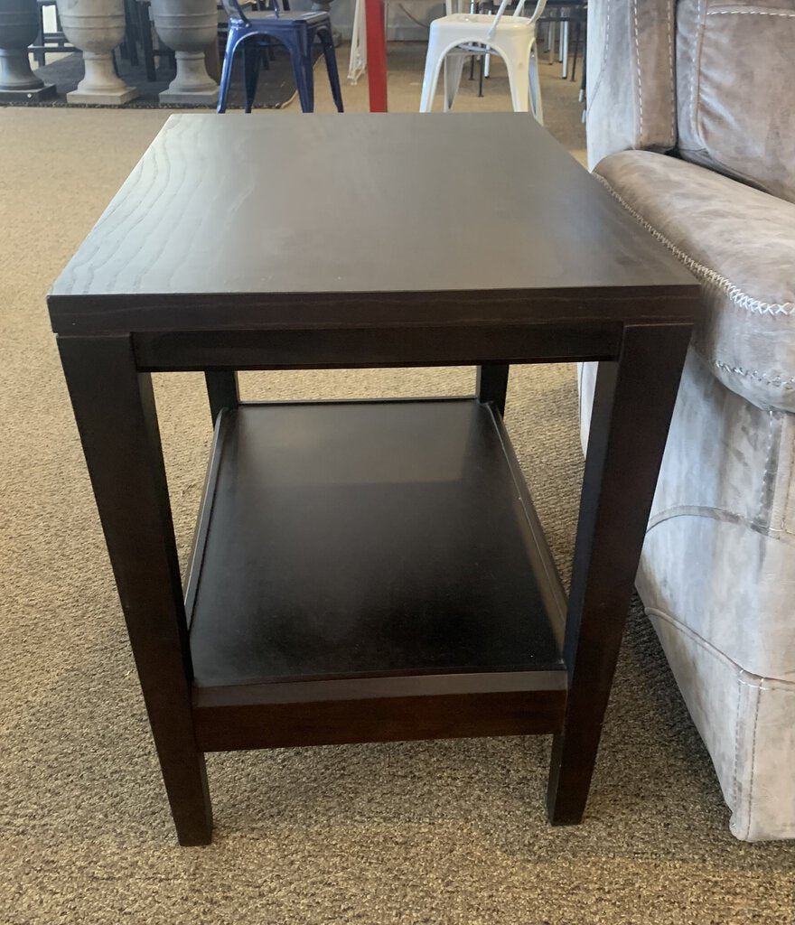 Crate & Barrel Baronet Espresso Side Table – Starboard Home