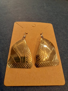 NEW Earrings - Stamped Metal Sailboat Silver