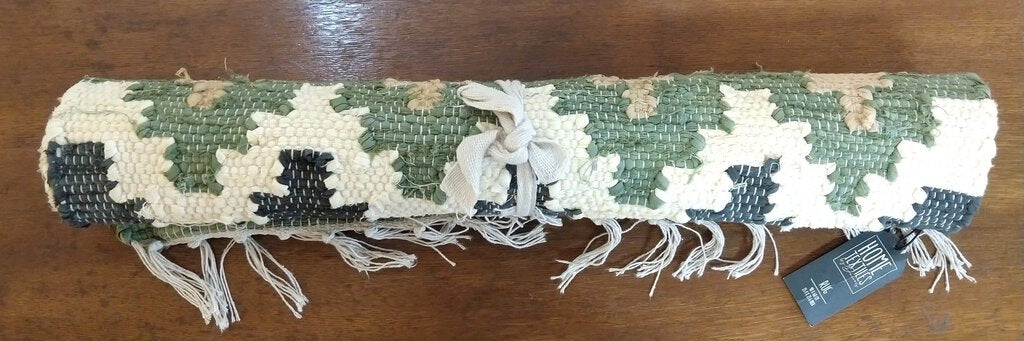 NEW Woven Fringed Rug