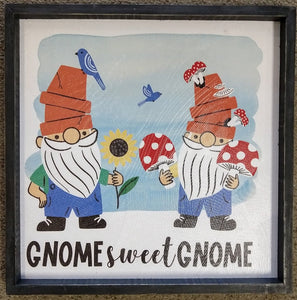 NEW 16" Wall Plaque "Gnome Sweet Gnome"