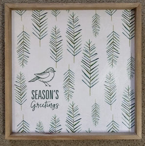 NEW 16" Wall Plaque "Season's Greetings"