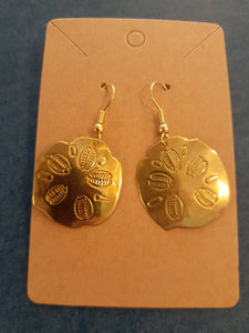 NEW Earrings - Stamped Metal Sand Dollar Gold