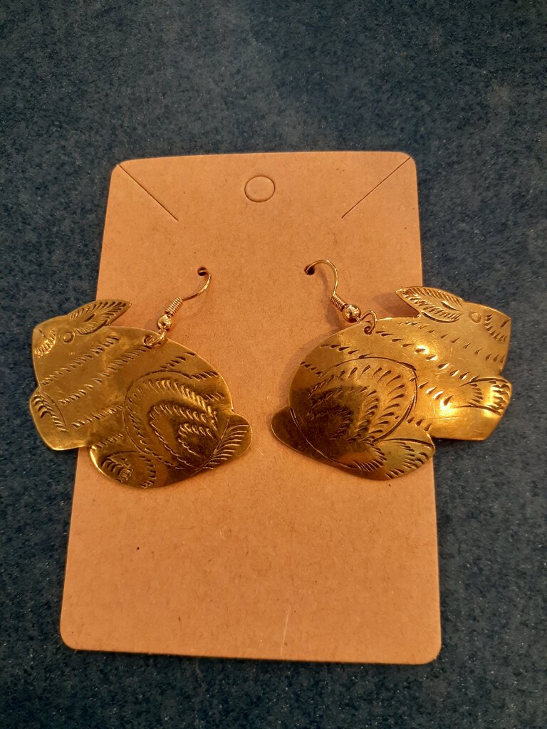NEW Earrings - Stamped Metal Detailed Rabbit Gold