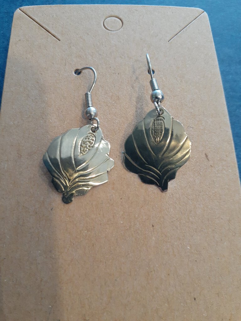 NEW Earrings - Stamped Metal Flower Silver