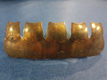 Load image into Gallery viewer, NEW Barette - Stamped Metal 5 Cats Gold
