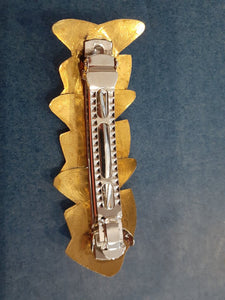 NEW Barette - Stamped Metal 3 Fish Gold