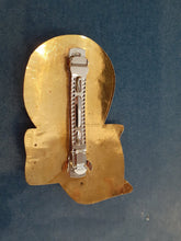 Load image into Gallery viewer, NEW Barette - Stamped Metal Large Cat Gold
