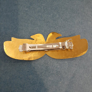 NEW Barette - Stamped Metal 2 Doves Gold