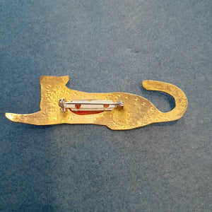 NEW Pin - Stamped Metal Cheetah Gold