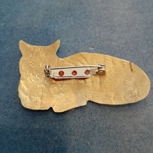 Load image into Gallery viewer, NEW Pin - Stamped Metal Textured Cat Silver
