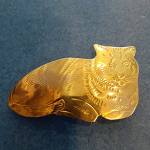 Load image into Gallery viewer, NEW Pin - Stamped Metal Textured Cat Gold
