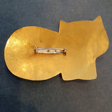 Load image into Gallery viewer, NEW Pin - Stamped Metal Large Cat Gold
