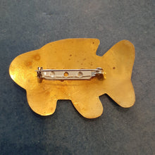 Load image into Gallery viewer, NEW Pin - Stamped Metal Medium Fish Gold
