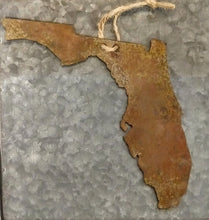 Load image into Gallery viewer, NEW Distressed Metal Florida Ornament
