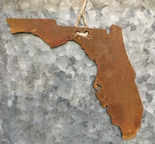 Load image into Gallery viewer, NEW Distressed Metal Florida Ornament
