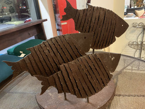 Oxidized Iron Fish Sculpture