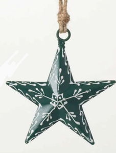 NEW Scandinavian Style Metal Star Ornament - Green