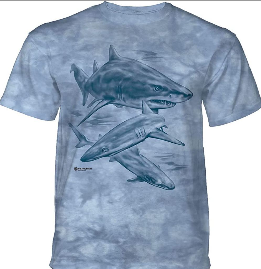 NEW Monotone Sharks Classic Cotton T-Shirt (Women's Medium) 106534