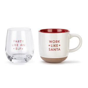 NEW Mug and Glass Set - Santa & Elf - 2020220129