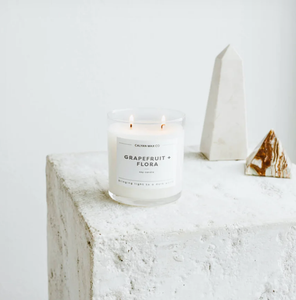 NEW Grapefruit + Flora Glass Tumbler Soy Candle
