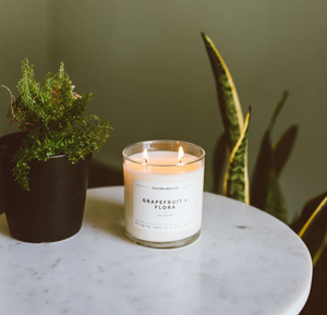 NEW Grapefruit + Flora Glass Tumbler Soy Candle
