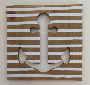 NEW Anchor Wall Plaque - Natural/White 8420117