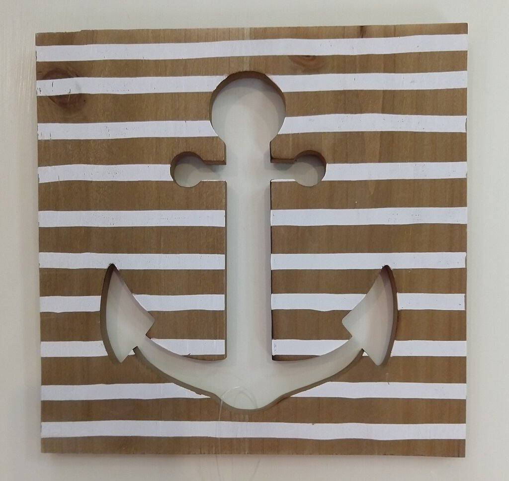 NEW Anchor Wall Plaque - Natural/White 8420117