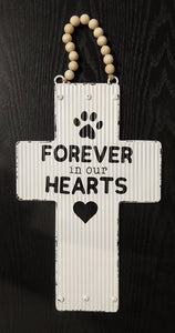 NEW Corrugated Metal Cross Sign - Forever in our Hearts