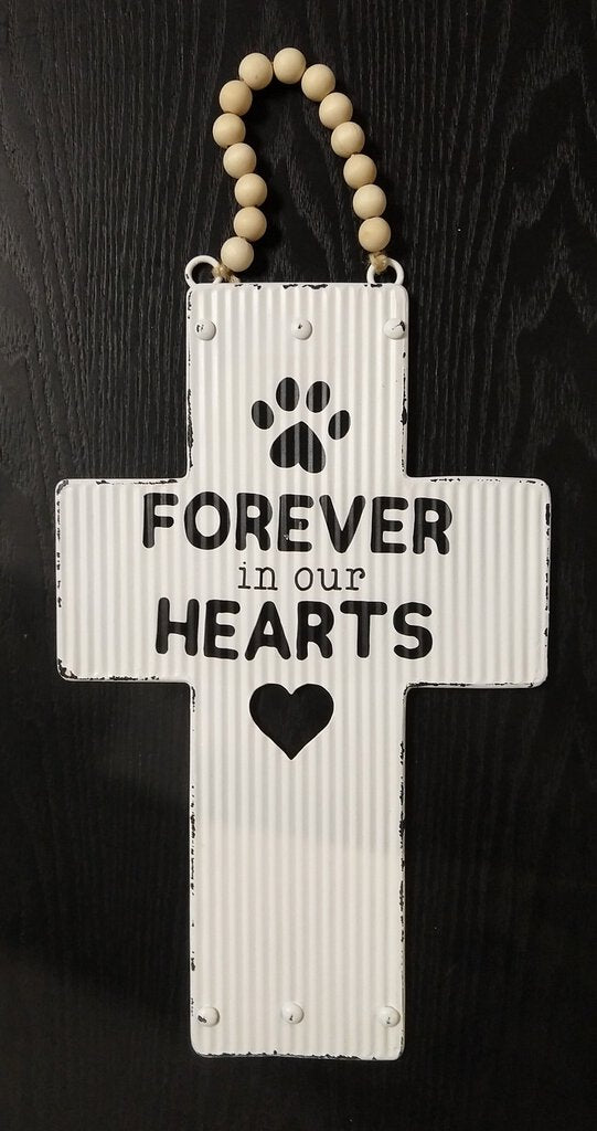 NEW Corrugated Metal Cross Sign - Forever in our Hearts