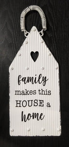 NEW Corrugated Metal House Sign - Family