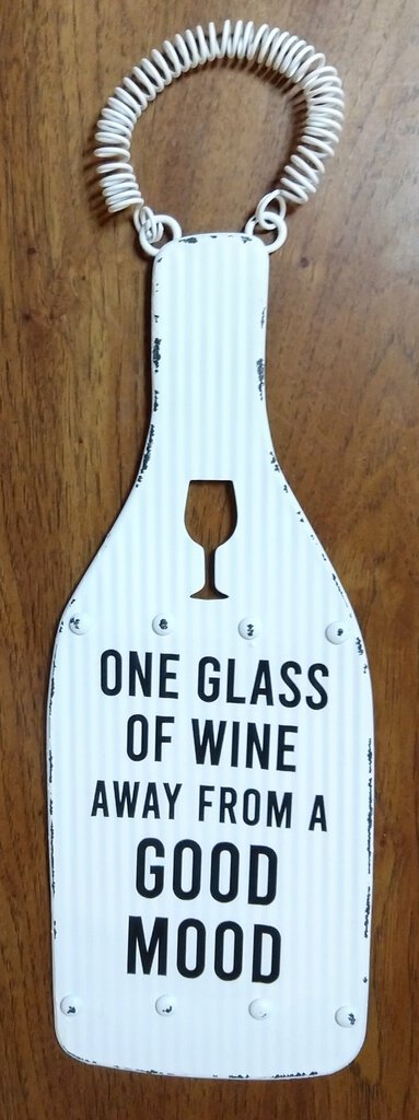 NEW Corrugated Metal Wine Bottle Sign - Good Mood