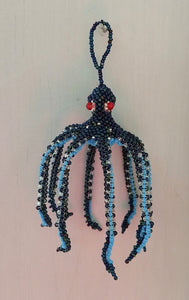 Octopus Sapphire Blue, Ornament, Hand Beaded Made In, 50% OFF