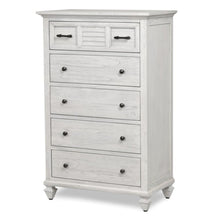 Load image into Gallery viewer, NEW Surfside 5 Drawer Chest - Weathered White Finish
