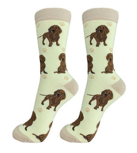 NEW Socks - Happy Tails Red Dachshund - 800FB-13