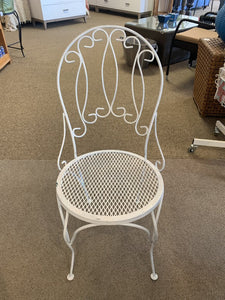 White Wrought Iron Bistro Chair