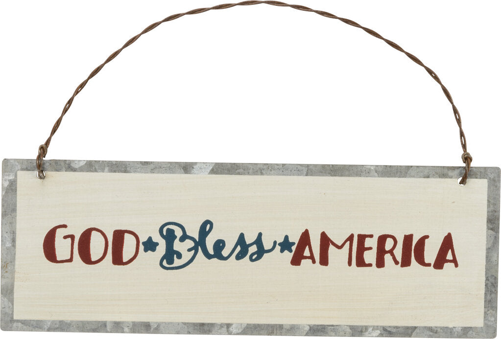 NEW Tin Ornament - God Bless America - 35267