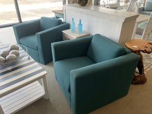 Load image into Gallery viewer, Teal Track Arm Club Chair- small tear in back
