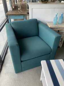 Teal Track Arm Club Chair