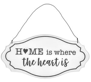 NEW Metal Wall Sign - Home is Where the Heart Is