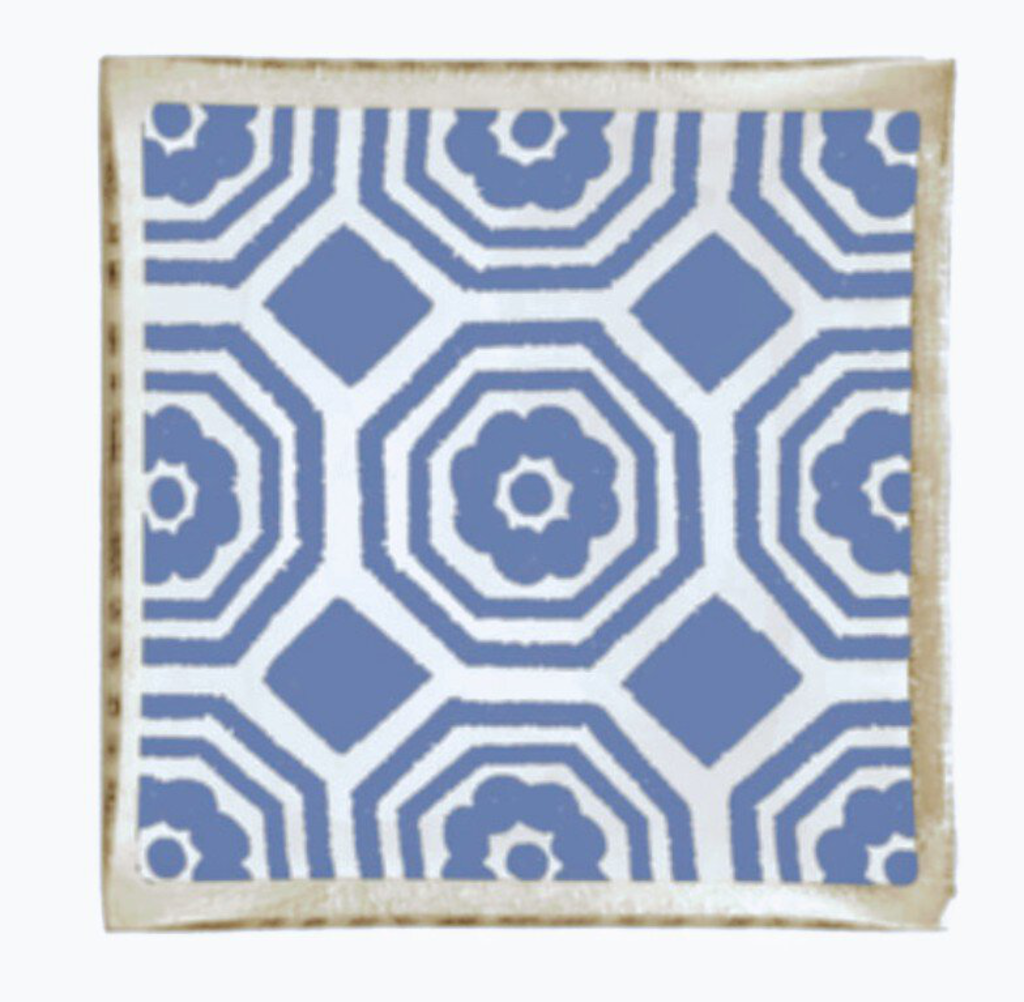 NEW Glass Floral Medallion Trinket Dish - CB178757-B Light Blue