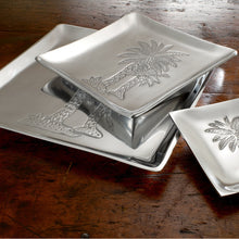 Load image into Gallery viewer, NEW Textured Aluminum Square Palm Tree Platter
