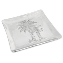 Load image into Gallery viewer, NEW Textured Aluminum Square Palm Tree Platter
