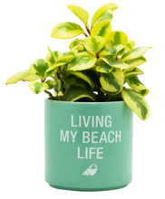 Load image into Gallery viewer, NEW Ceramic Planter - Living My Beach Life 115437
