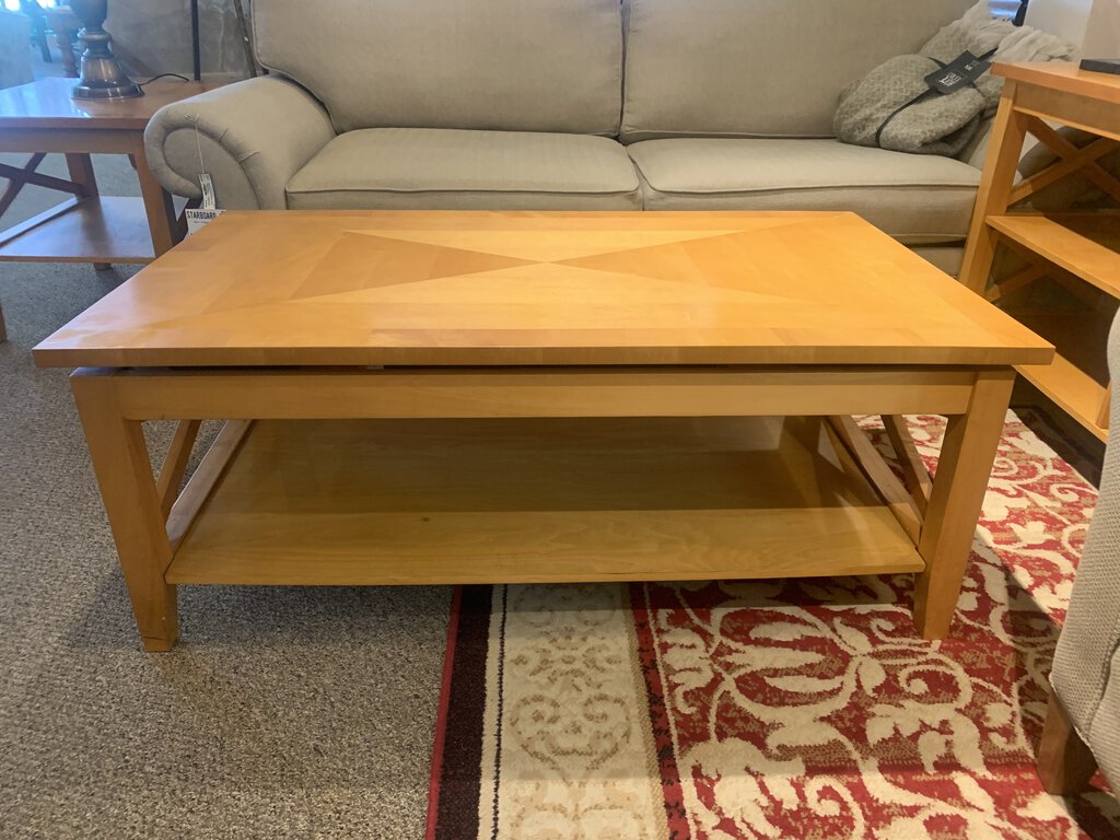 Oak lift store coffee table