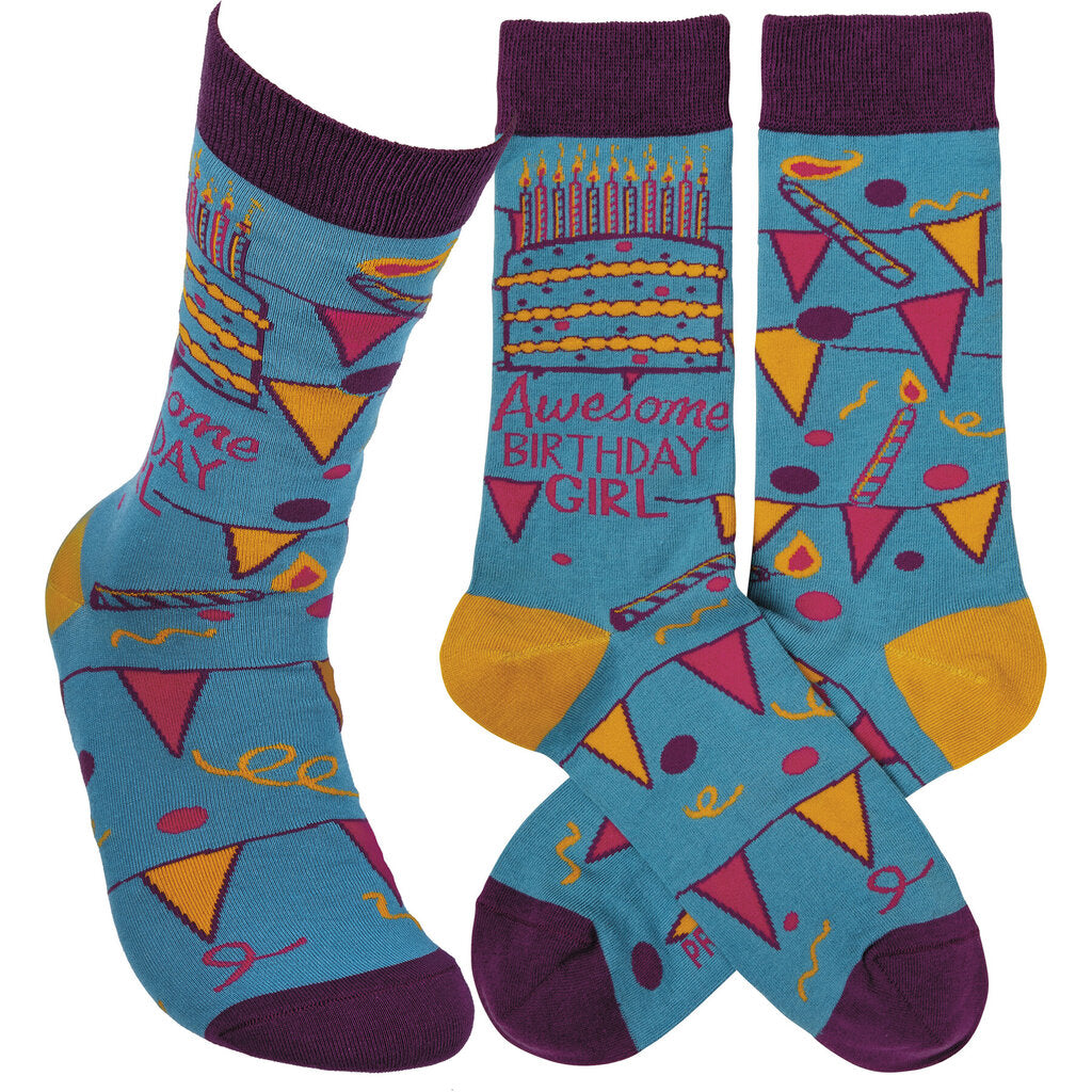 NEW Awesome Birthday Girl Socks - 109620