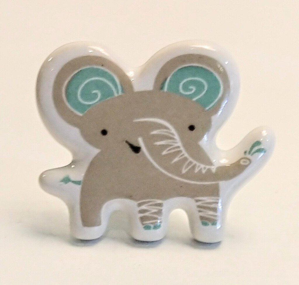 NEW Ceramic Drawer Knob - Elephant