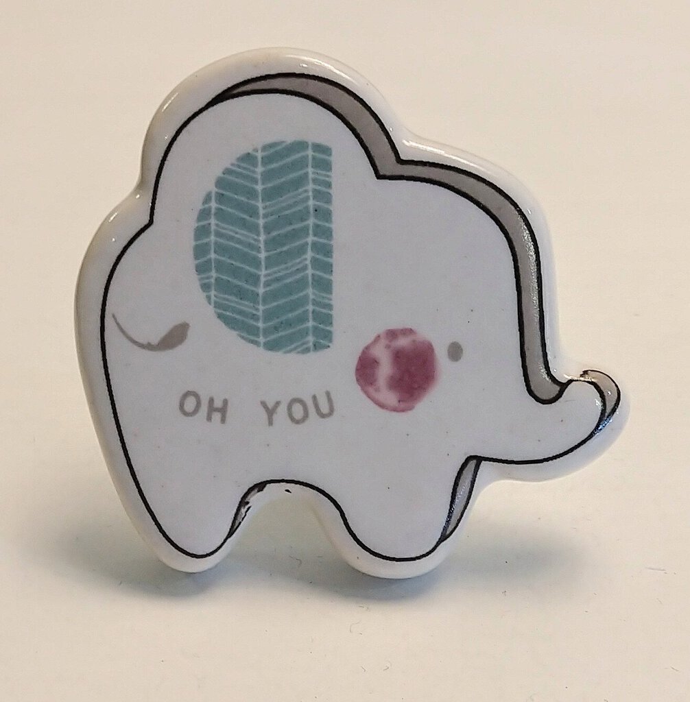 NEW Ceramic Drawer Knob - Elephant 
