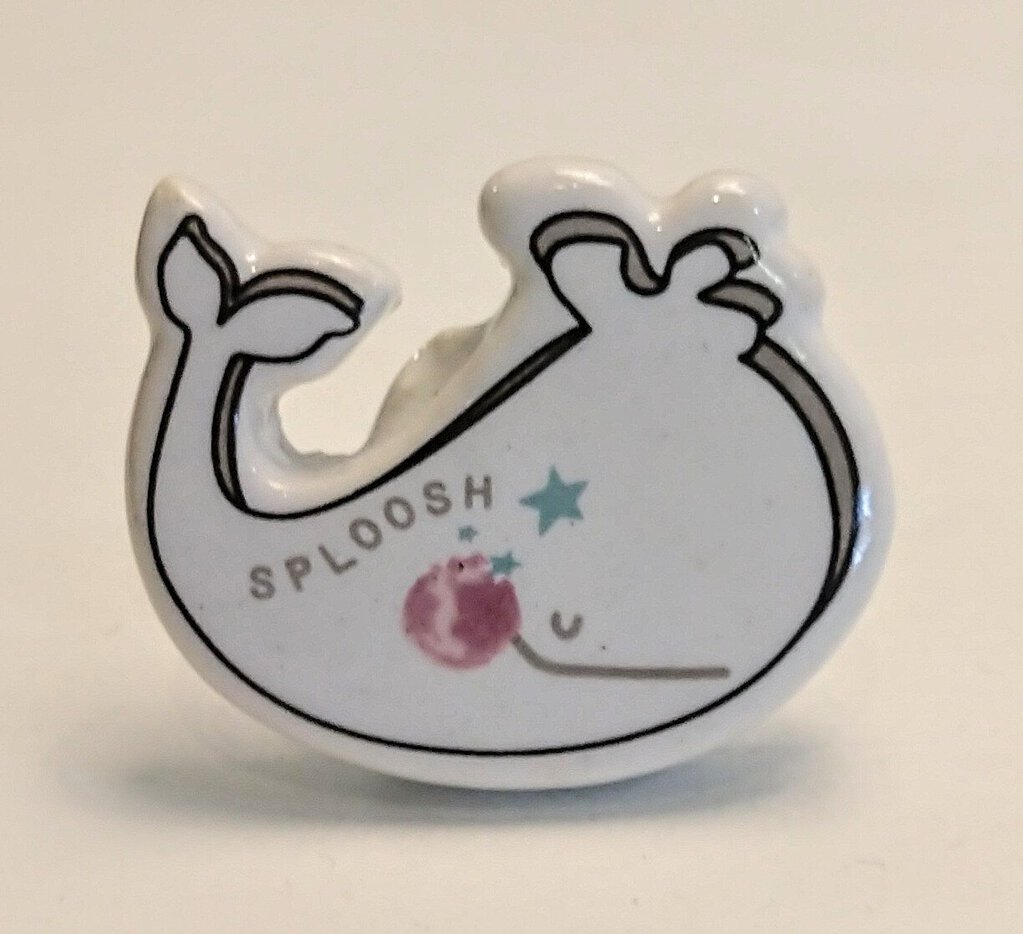NEW Ceramic Drawer Knob - Whale