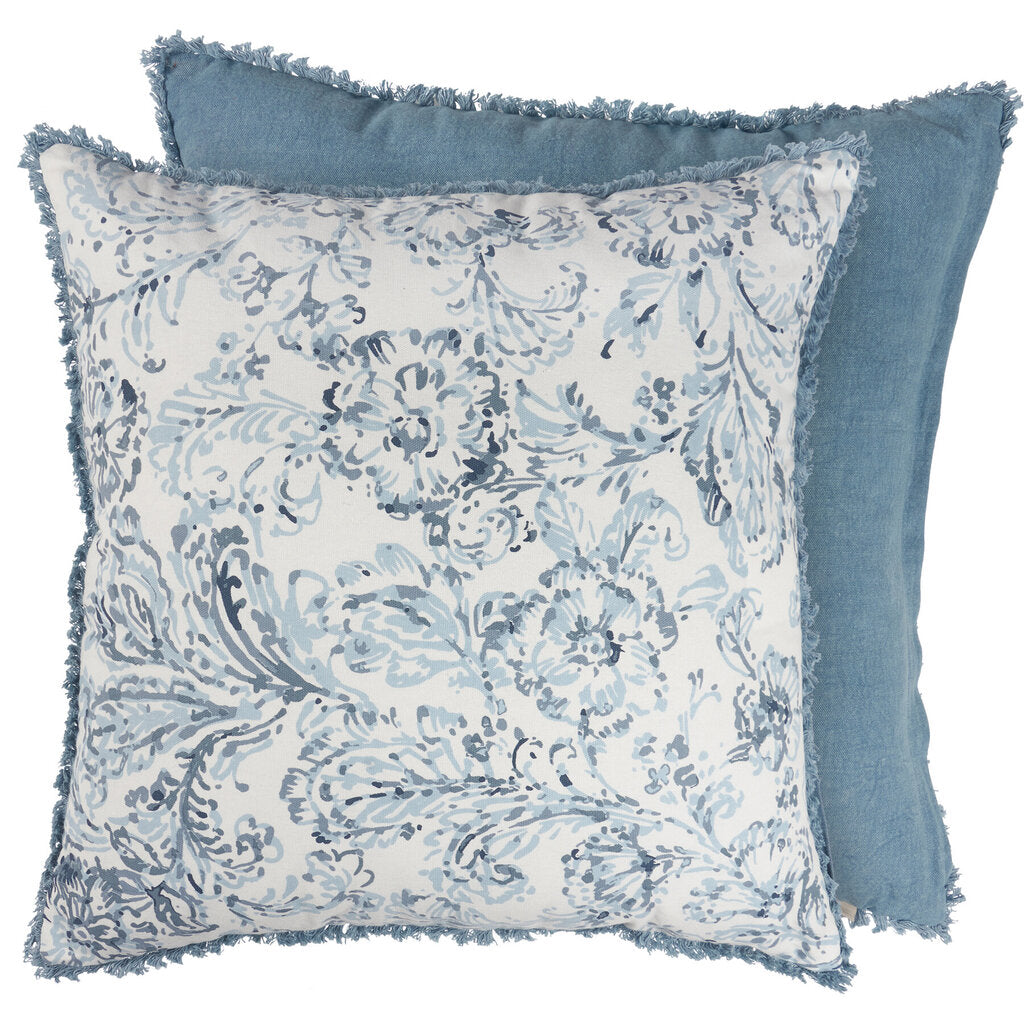 NEW Blue Floral Pillow - 115978